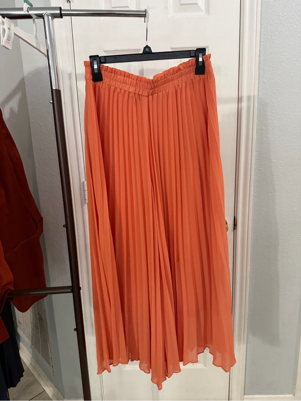 Versona Orange Pleated Skirt